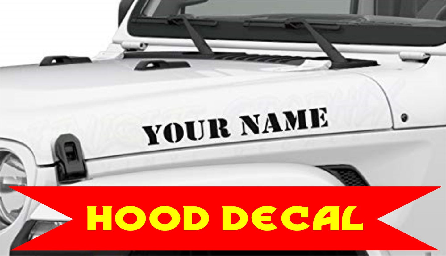 Jeep/Wrangler Hood Side Decal, (Set of 2)